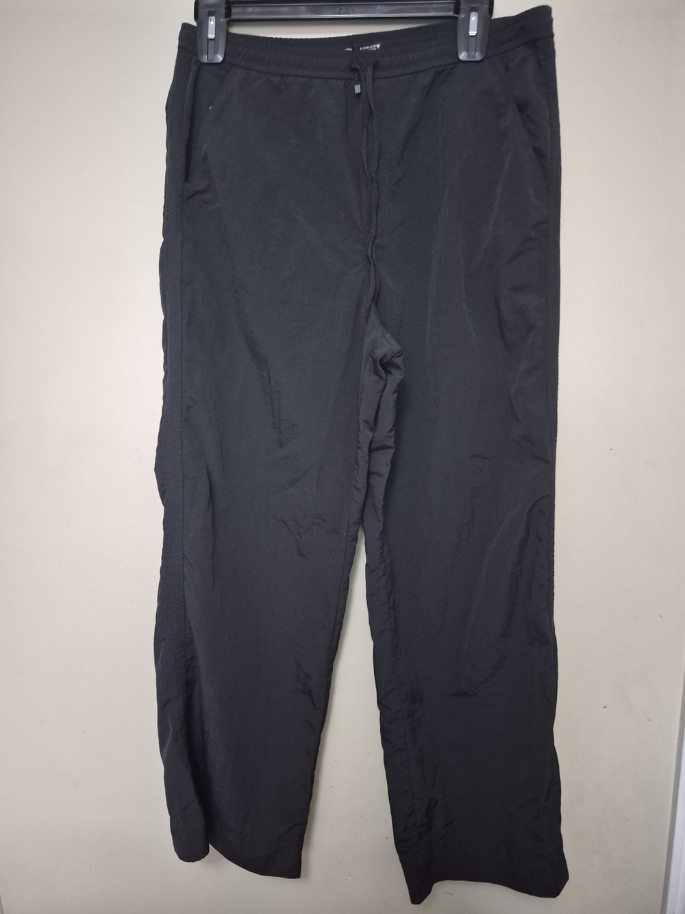 Zara Black Drawstring Nylon Joggers